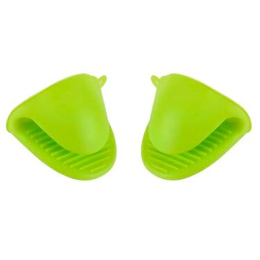 Imagem de LUVA Térmica Silicone para Forno Fogão Kit 2 Peças - Pegador Jacaré Verde