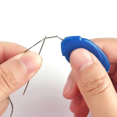 Imagem de Kit 3 Passador de Linha em Agulha fácil e prático (Azul)