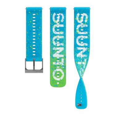 Imagem de SUUNTO Pulseira de silicone ATH6 S+M de 22 mm, compatível com oceano, vertical, corrida, Race S, 9 Peak Pro, 9 Peak e 5 Peak, projetada para todos os esportes (ao ar livre), azul claro