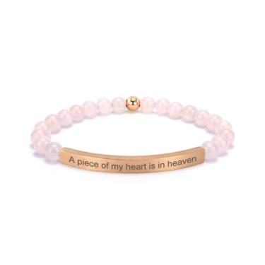Imagem de cusurlove Pulseira feminina inspiradora de quartzo rosa, banhado a ouro 18K, joia de fé, bíblia religiosa cristã, presente para encorajamento, amor e força, Medium, Cristal, Sem Pedra Preciosa