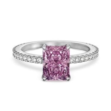 Imagem de GemKing DY120570-S-W-WH-5 Moderno Prata Esterlina 925 Joias Finas Casamento Noivado Promessa Noiva 5A 8A Zircônia Anel Eternidade, 8, Prata esterlina, Sem Pedra Preciosa