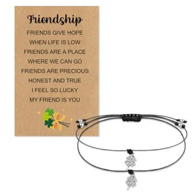 Imagem de Dayofun Presentes de amizade para mulheres - presentes de aniversário e dia dos namorados para amigas e mulheres, pulseiras combinando, 18cm, Sem Pedra Preciosa