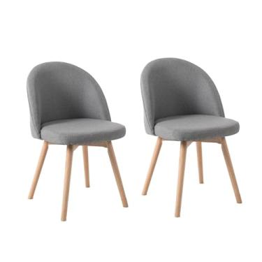 Imagem de HGTRH Cadeiras de Jantar Giratórias, Cadeiras de Conferência com Costas Curvadas Cadeira de Braço Alinhada com Pernas de Madeira Sólida Cadeira Lounge F 2 peças