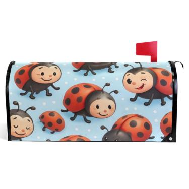 Imagem de TSENQUE Capas decorativas para caixa de correio de vinil magnético envoltórios de caixa de correio de inverno decorações de caixa de correio de casa de fazenda ao ar livre bonito desenho animado