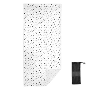 Imagem de Joitme Toalha de banho infantil de bolinhas pretas aleatórias, tamanho P, toalhas leves de secagem rápida, toalhas para homens