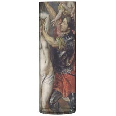 Imagem de Vasos cilíndricos decorativos para pintura de rubens Perseus Andrômeda Vaso redondo de plástico fofo personalizado floral moderno decoração de mesa, 30 cm x 9,9 cm