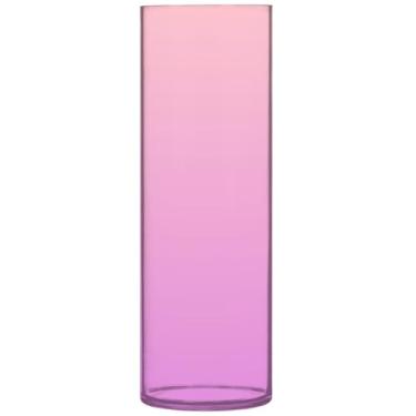 Imagem de Vasos cilíndricos para centros de mesa blush rosa orquídea gradiente bonito vaso alto plástico personalizado floral decoração de sala de estar, 30 cm x 9,9 cm