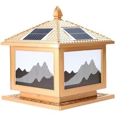 Imagem de CMOLVUR Iluminação Solar City Electric Dual Use Post Light, The Courtyard Outdoor 4 -Color Changing Lamp Fixture, Paisagem IP55 Impermeável Wall Stigma Lantern Villa