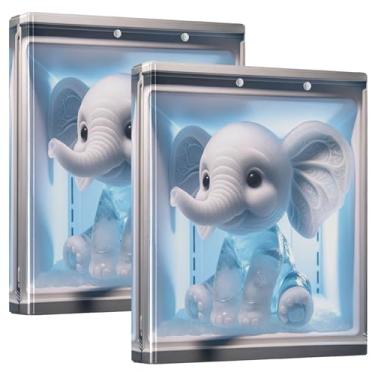 Imagem de Fichários personalizados com estampa de elefante de gelo de 3,8 cm, 3 anéis, 200 folhas, caderno, fichário planejador, 31,5 x 27 x 6 cm, 1 pacote