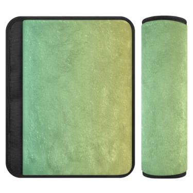 Imagem de Joitme Capa de cinto de segurança com dois pacotes gradiente amarelo turquesa, capas de alça de assento de carro finas, adequadas para vários usos, ombreiras para mochilas