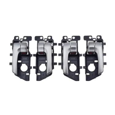 Imagem de 4 unidades dentro da maçaneta da porta interna dianteira traseira esquerda direita 826201M010WK, 826101M010WK Compatível com Kia Forte/Cerato 2008 2009 2010 2011 2012 2013(4pcs Silver)