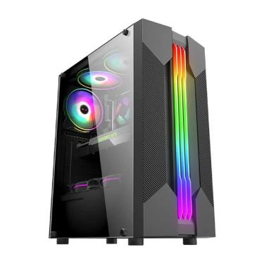 Imagem de Gabinete Gamer K-Mex Bifrost VI CG-01A9, RGB, Mid Tower, Vidro Temperado, Sem Fonte, Sem Fan, Preto