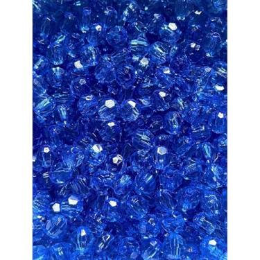 Imagem de Miçanga Acrílica Cristal 6mm Sextavada Colorida para Bijuterias e Artesanato – 200 Unidades (AZUL BIC - 207)