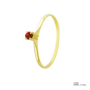 Imagem de Solitário Nuance Ponto de Luz Vermelho 2,5mm Ouro 18k