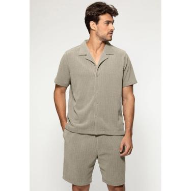 Imagem de Camisa Eco Malha Texturizada Verde-Masculino