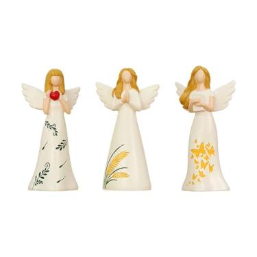 Imagem de SPNDOB Conjunto de 3 estatuetas de irmã de anjo - Estátua de resina para irmãs, amigas, Ação de Graças e decoração de casa de férias colecionável