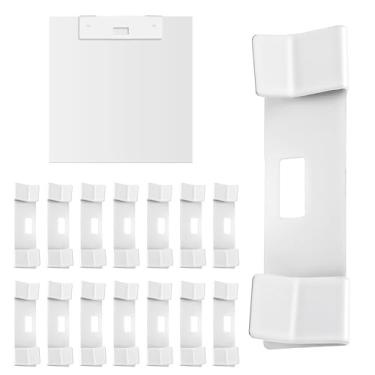 Imagem de Protetores de palhetas de reparo de persiana vertical, 16 peças de abas de reparo verticais de metal, lâminas de substituição de persianas verticais brancas para lâminas de substituição para persianas