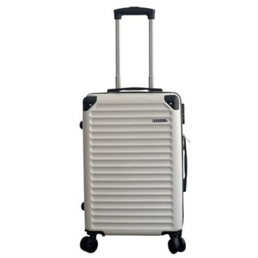 Imagem de Mala de Bordo ABS 10kg 17” a 21” Polegadas Mala de Viagem com Rodinhas 360° Cadeado Código (Branco-21"(14-15KG))
