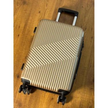 Imagem de Mala de Viagem ABS Pequena e Média com Cadeado Rodas 360° Bordo 8kg 10kg 12kg(Dourado,21 Polegados 62x40x26)