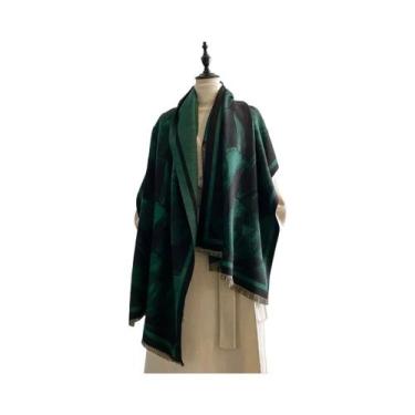 Imagem de Xale De Inverno Luxuoso Para Mulheres, Imitando Cashmere, Cachecol Jac
