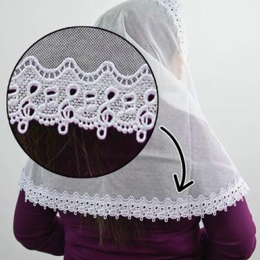 Imagem de Véu Ccb Adulto Com Renda Musical Organista Congregação Cristã (mod. Am