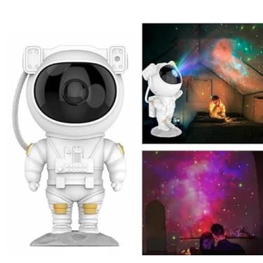 Imagem de Projetor Astronauta Robô Luminária De Estrelas Nebulosas Galaxias Lua Luz Noturna para Quarto Controle Remoto Função Temporizador (Galáxias e Estrelas)
