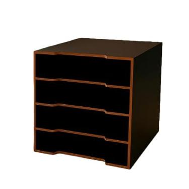 Imagem de Organizador de Papéis 5 Divisórias em MDF 27 cm x 24 cm x 30 cm para Escritório, Casa e Escola, Facilita Classificação de Documentos, Recibos e Notas(Preto)