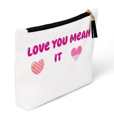 Imagem de QIBAJIU Galentines Day Bolsa de maquiagem presentes lembrancinhas de festa decorações bolsas femininas para senhoras, meninas, amigas, artigos de festa do dia dos namorados, 23 x 4 x 23 cm