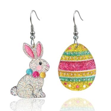 Imagem de Brincos de Páscoa para mulheres, coelho fofo, brincos de primavera, brincos de acrílico com pingente de coelho, joia de Natal e Páscoa, presente, Medium, Acrílico, Sem pedra preciosa
