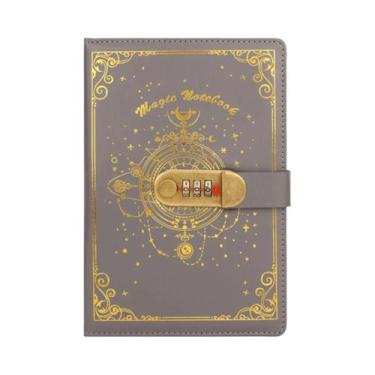 Imagem de Caderno Com Fechadura De Senha Em PU Dourado E Prateado, 100 Folhas, 2