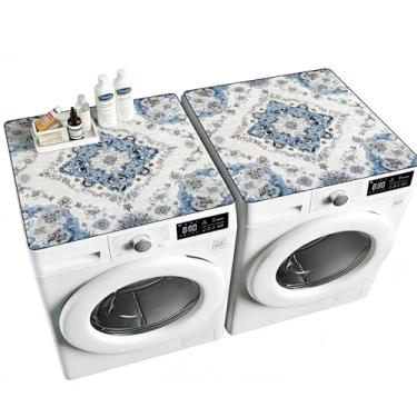 Imagem de NYZE 2 peças de capas de lavadora e secadora para a parte superior, tapetes protetores superiores de máquina de lavar de 65 x 65 cm, capa superior antiderrapante de secagem rápida para cozinha