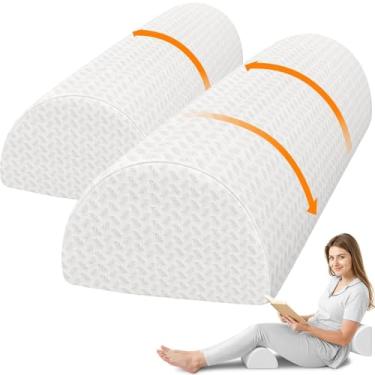 Imagem de Almofada de joelho grande para pessoas que dormem de lado, almofada de espuma viscoelástica meia lua para pernas, design ergonômico, almofada de elevação de cunha para dormir de lado e de trás
