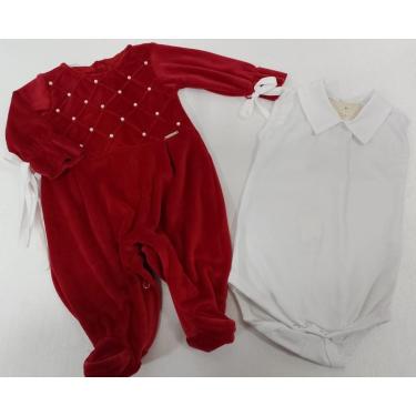Imagem de Kit Body + Macacão Peluciado Bebê Menina Inverno Lessa 8453-Feminino