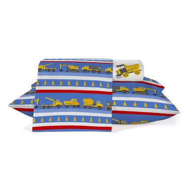 Imagem de Jogo Cama Solteiro 3 Pcs Algodão Kids Trucks Teka