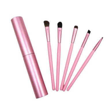 Imagem de 5 pincéis de maquiagem para os olhos, portátil, pincéis de sombra, pincel de delineador de viagem, pincel angular