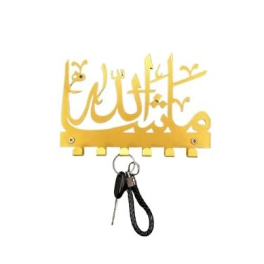 Imagem de x3anggyt5 Suporte de parede para cabide 1 chaveiro, suporte de armazenamento, toalheiro, gancho organizador, cabide de parede personalizado, ganchos de arte (ouro)