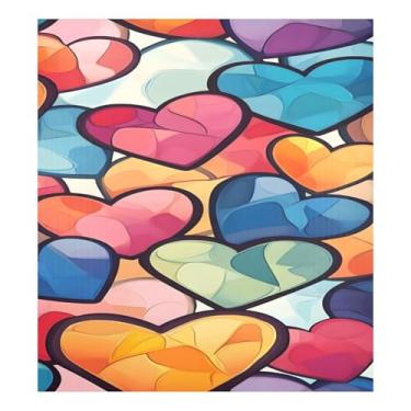 Imagem de Qilmy Capa magnética para lava-louças Dia dos Namorados corações vermelhos 58 x 66 cm para porta da frente capas decorativas de geladeira adesivo de folha magnética para máquina de lavar louça painel