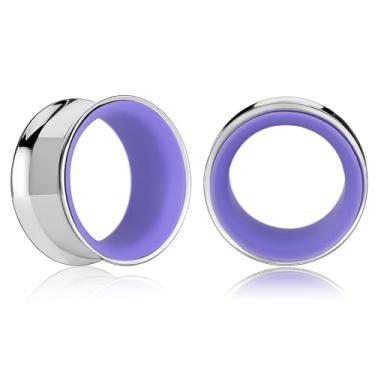 Imagem de Maxbott Ear Gauges 2G (6 mm)-1" (25 mm) Oco 316L alargador duplo alargador alargador alargador piercing corporal Joia para mulheres e homens, 12mm(1/2"), Aço inoxidável, Sem Pedra Preciosa