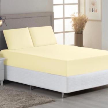 Imagem de Jogo de Lençol King Malha 100% Algodão c/ Elastico 03 Pçs - MALUCASSIM