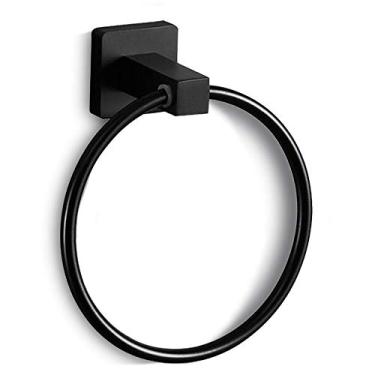 Imagem de Suporte para Toalha de Papel Anel Aço Inoxidável Parede Dispenser Mão Banheiro Rack Resistente Robusto e Cozinha com Gancho Fim Parada Instalação Fácil