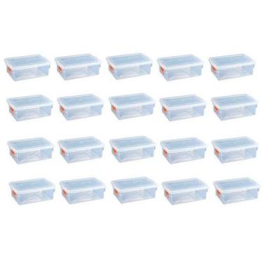 Imagem de 20 Caixas Plásticas C/ Tampa Organizadora Multi Uso 5 Litros - Pleion