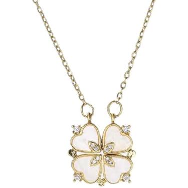 Imagem de Colar de ouro feminino delicado banhado a ouro 14K CZ banhado a ouro 14 K, colar de folha de coração, colar delicado para mulheres, colar moderno com pingente de esmeralda CZ, adjust, Latão Banhado a