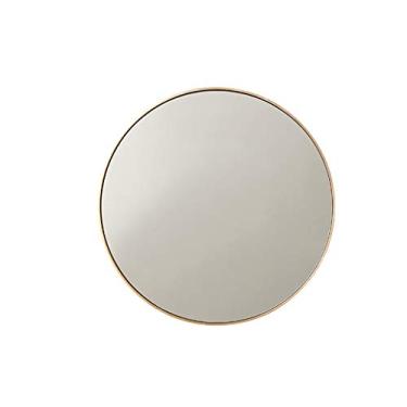 Imagem de Espelho decorativo redondo dourado para varanda de parede estilo nórdico moderno banheiro quarto espelho de vaidade