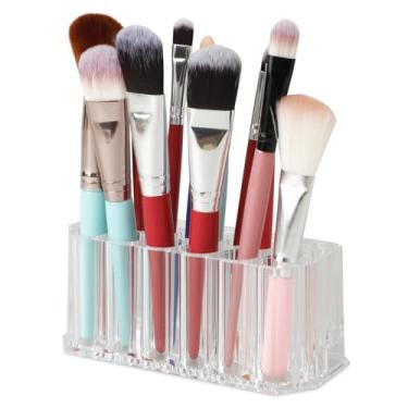 Imagem de Organizador de pincéis de maquiagem, organizadores de beleza transparentes, estojos de exibição de cosméticos, caixa de armazenamento de maquiagem para mesa, bancada e banheiro