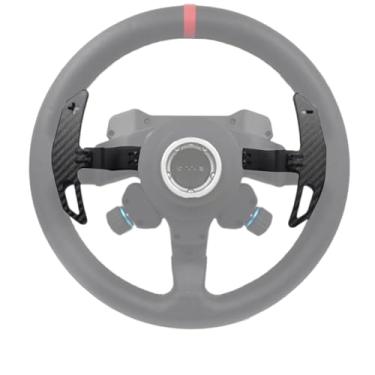 Imagem de 2 peças de câmbio de fibra de carbono real para Logitech G PRO/RS50 Base Racing Wheel; Modificação de Sim Game compatível com o sistema Logitech G RS TRUEFORCE Force Feedback RS50 (2 peças de câmbio