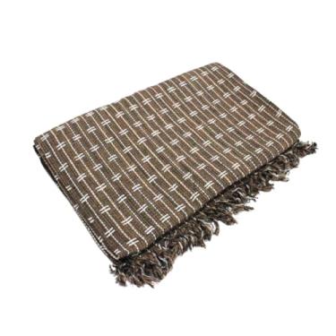 Imagem de Kit 2 Mantas para Sofá 2.40x1.80 Mts 100% Algodão Protetora Decoração Quarto e Sala (Marrom Mesclado -Tijolinho2 PÇ)