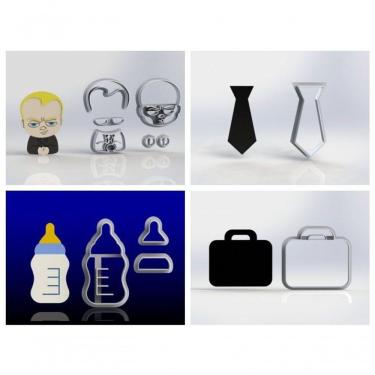 Imagem de Cortador Chefinho 4 Modelos Gravata Mamadeira Tamanho 5Cm