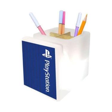 Imagem de Organizador Iluminado Para Mesa De Jogo Playstation Com Compartimentos Práticos