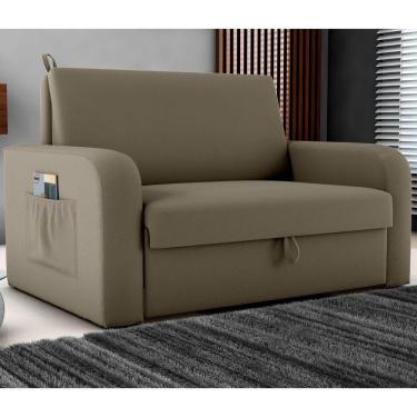 Imagem de Sofá Cama Com Baú 2 Lugares Raheny Veludo Maserati Cappuccino