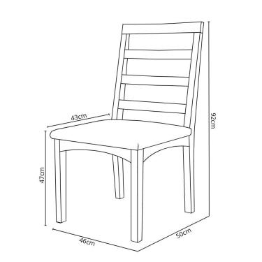 Imagem de Kit Com 4 Cadeiras Cecília Madeira Maciça Assentos Estofados Para Mesa De Jantar Courino Preto 503